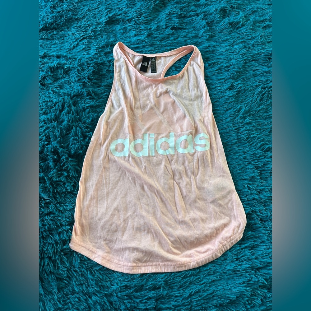 adidas Light Pink Tank Top with White Print